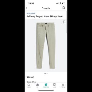 Just Black Frayed Hem Skinny Jean, Worn Once